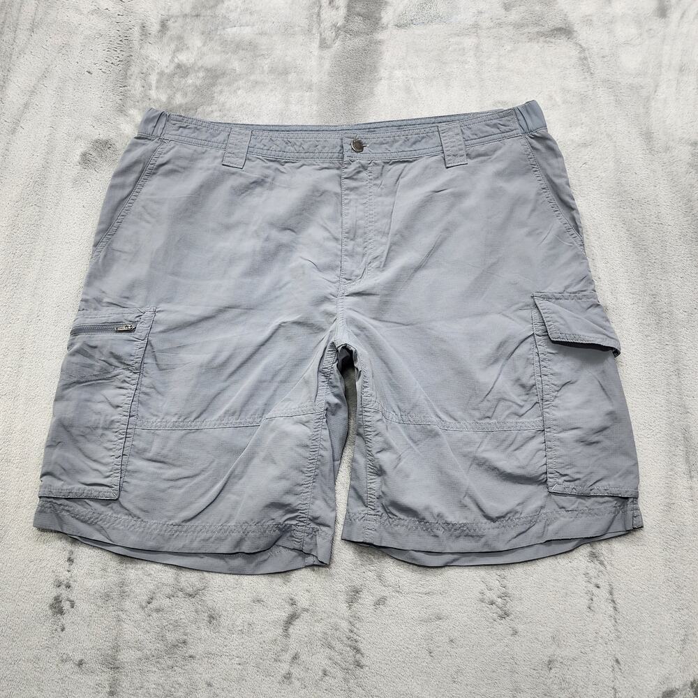 Columbia Silver Ridge Cargo Shorts Size W40 L10 Gray‎ Nylon Lined Camping Hiking